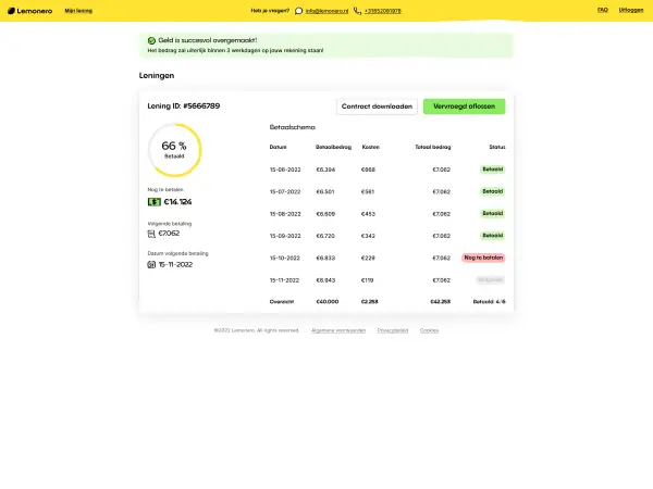 Lemonero app financieel CCV Shop